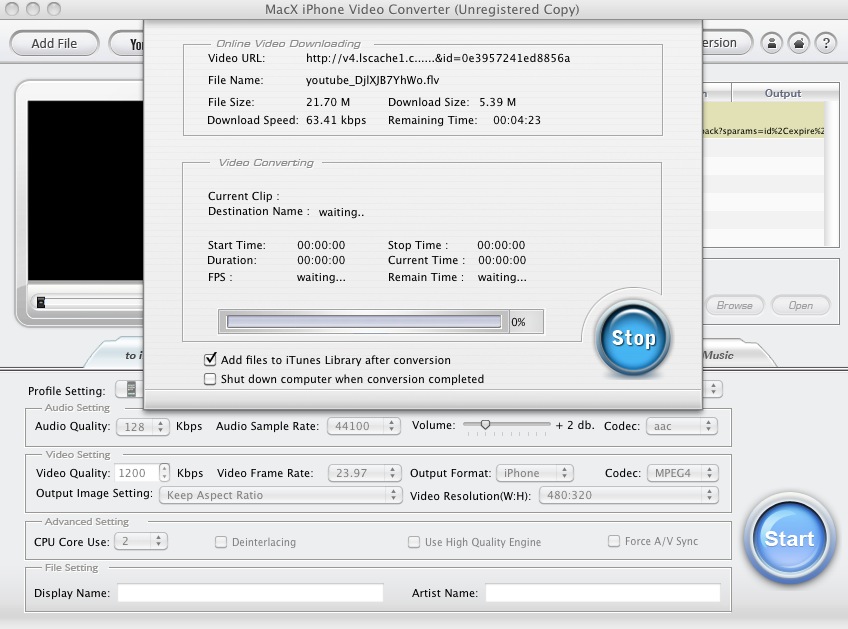 MacX iPhone Video Converter 3.1 : Video downloader