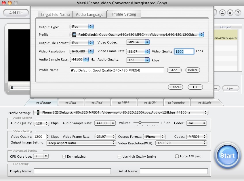 MacX iPhone Video Converter 3.1 : Options