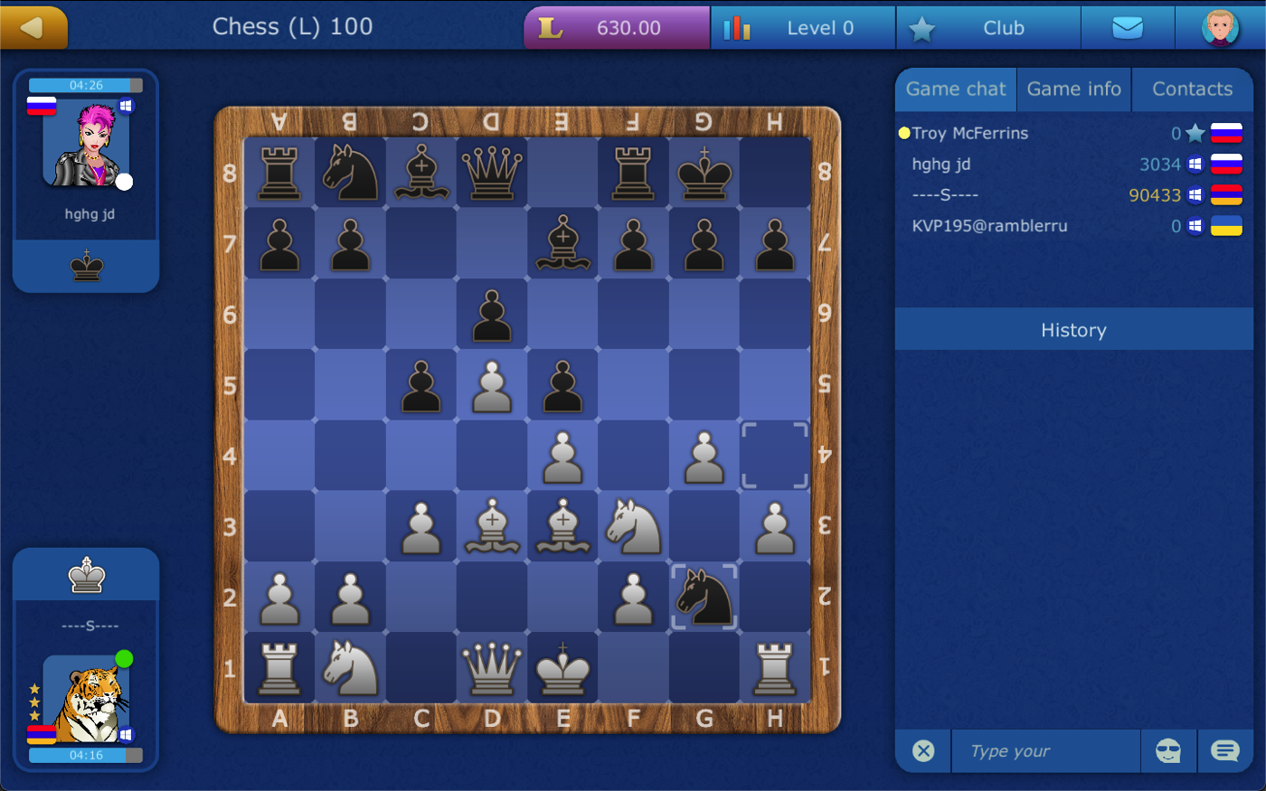 Chess LiveGames 4.1 : Main Window