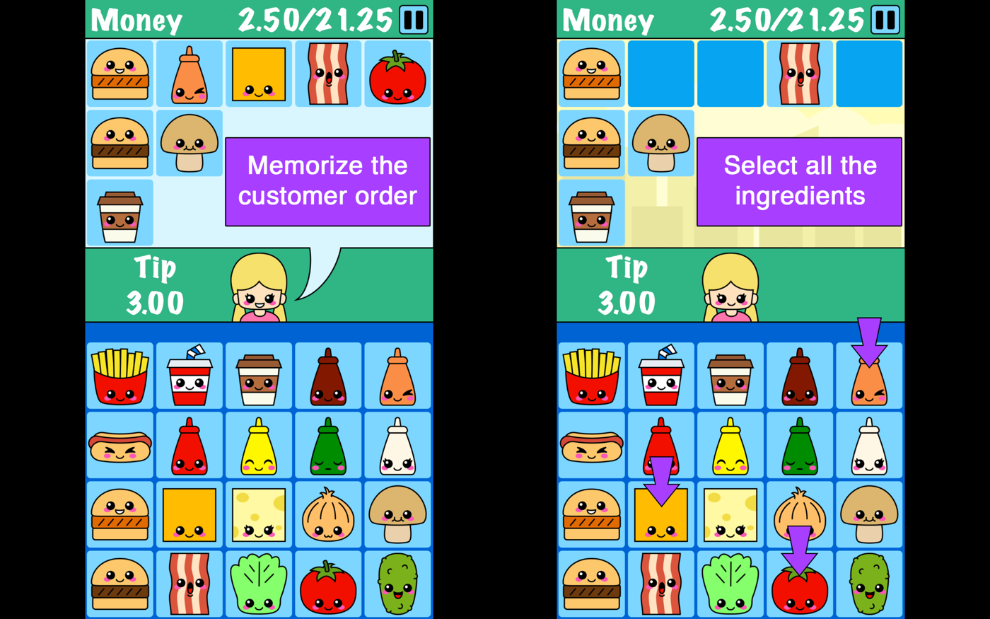 Burger Memory Game 1.0 : Main Window