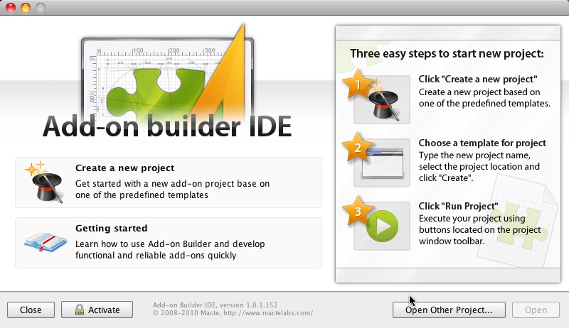 Addon Builder IDE 1.0 : General View