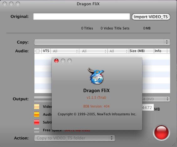 Dragon FliX 1.1 : Main Window