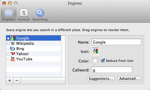 Monocle 1.6 : Configuring Search Engine Settings