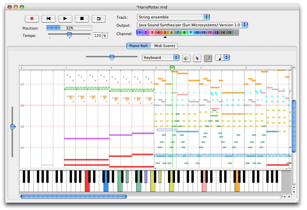 MidiSwing 0.3 : Main window