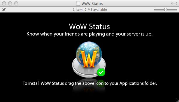 WoW Status 1.5 : Main window