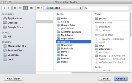 Selecting Destination Folder