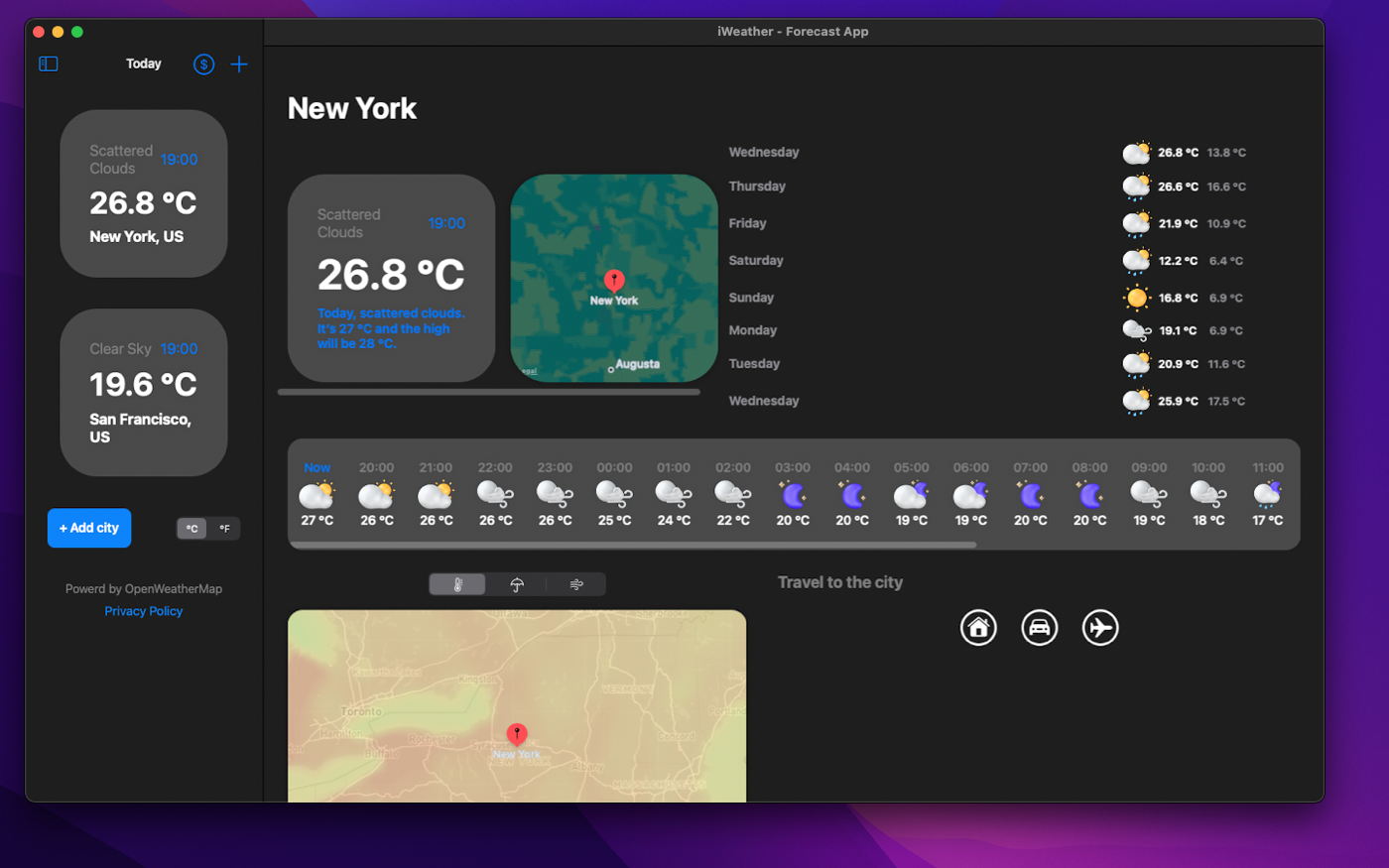 iWeather - Forecast App 1.4 : Main Window