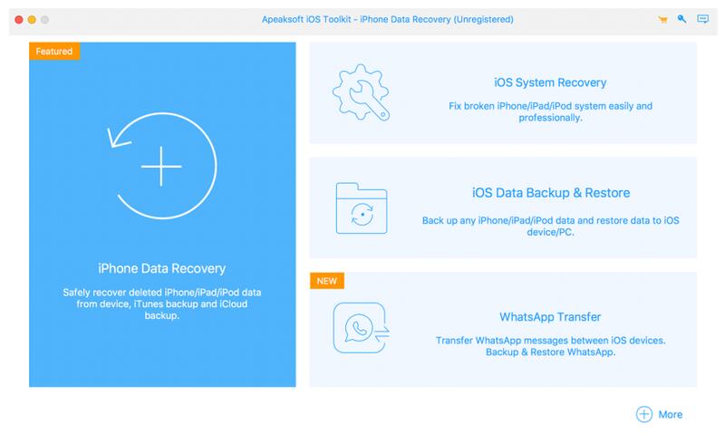 Apeaksoft iPhone Data Recovery for Mac 1.2 : Main Window