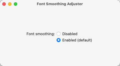 Font Smoothing Adjuster 2.0 : Main Window
