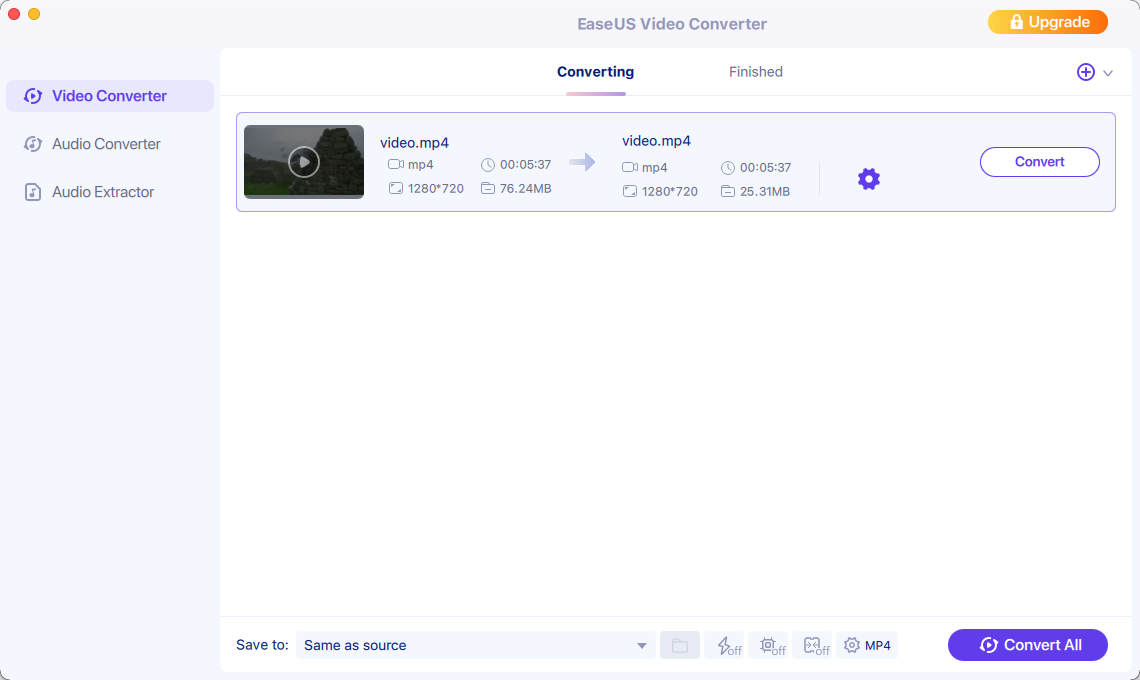 EaseUS Video Converter 1.0 : Add Files Window