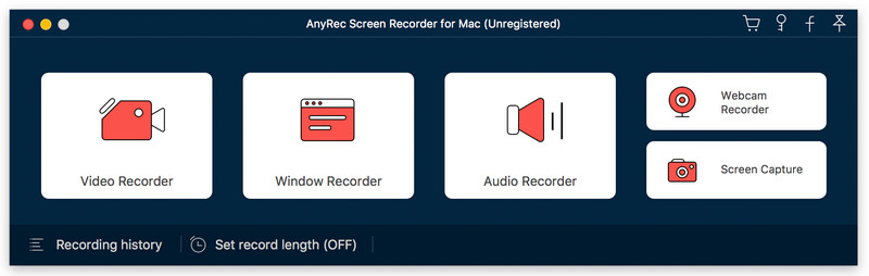 AnyRec Screen Recorder for Mac 1.1 : Main Window