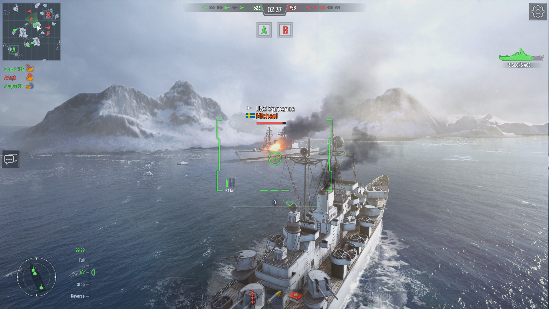 Force of Warships Battleship Games 1.0 : Main Window