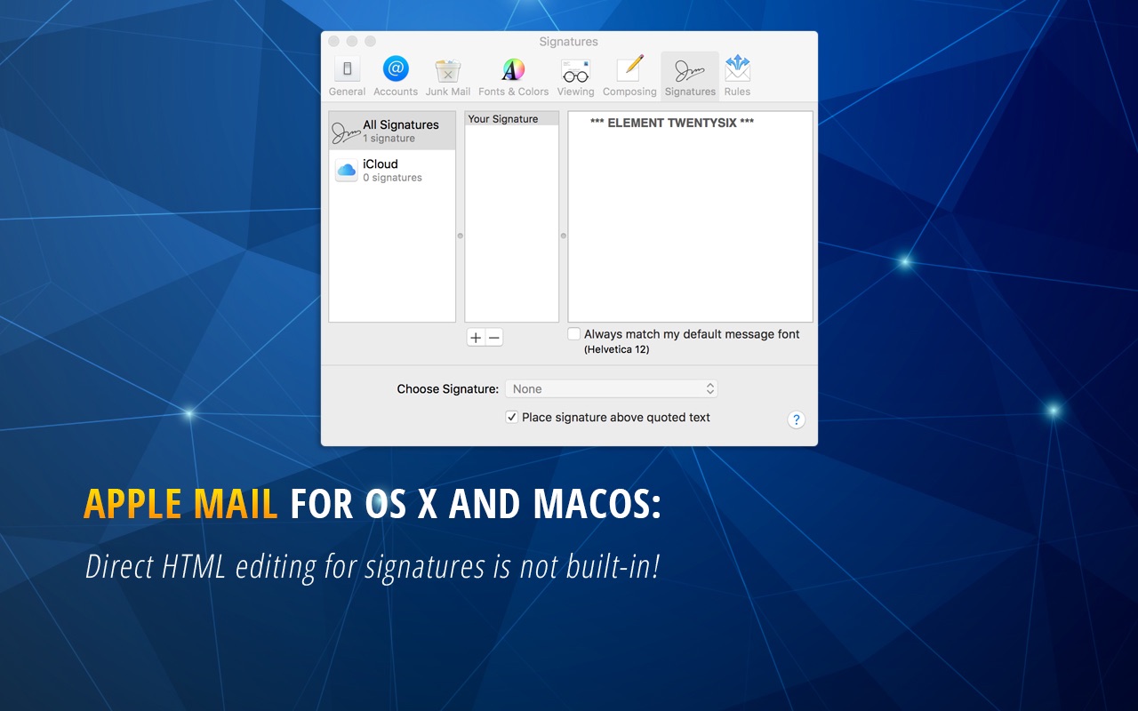 HTML Email Signature - Mail 1.8 : Main Window