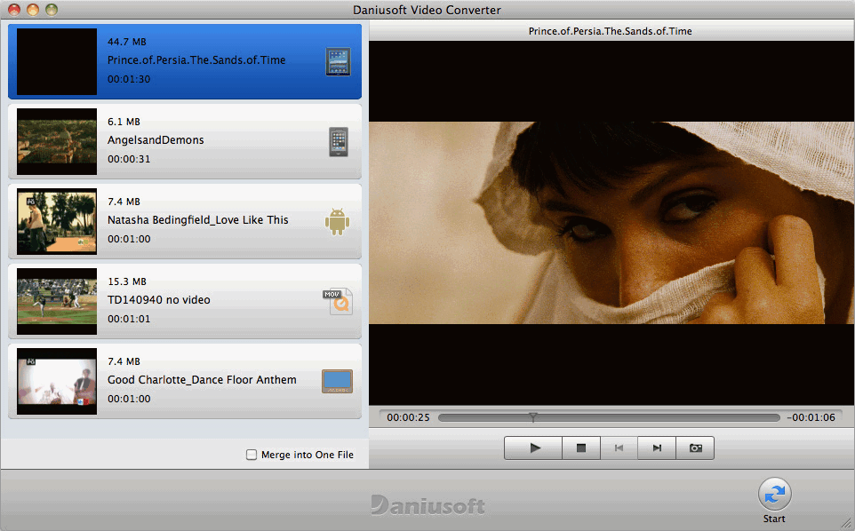 Daniusoft Video Converter 2.0 : User Interface