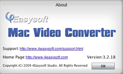4Easysoft Mac Video Converter 3.2 : About window