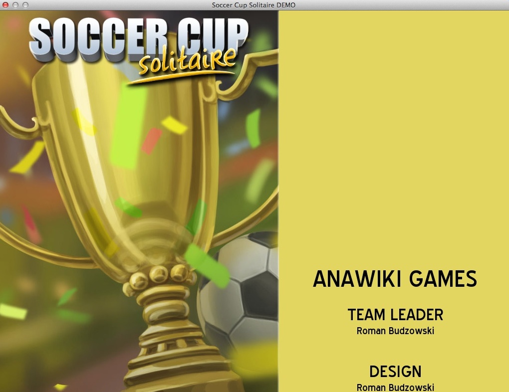 Soccer Cup Solitaire : Credits Window