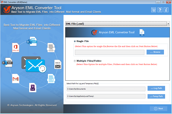 Mac EML Converter Tool 22.4 : Main Window