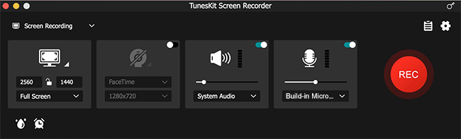 TunesKit Screen Recorder for Mac 1.0 : Main Window