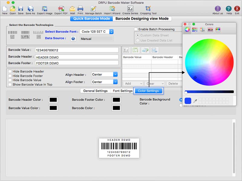 MAC Barcode Generator - Standard Edition 9.2 : Main Window