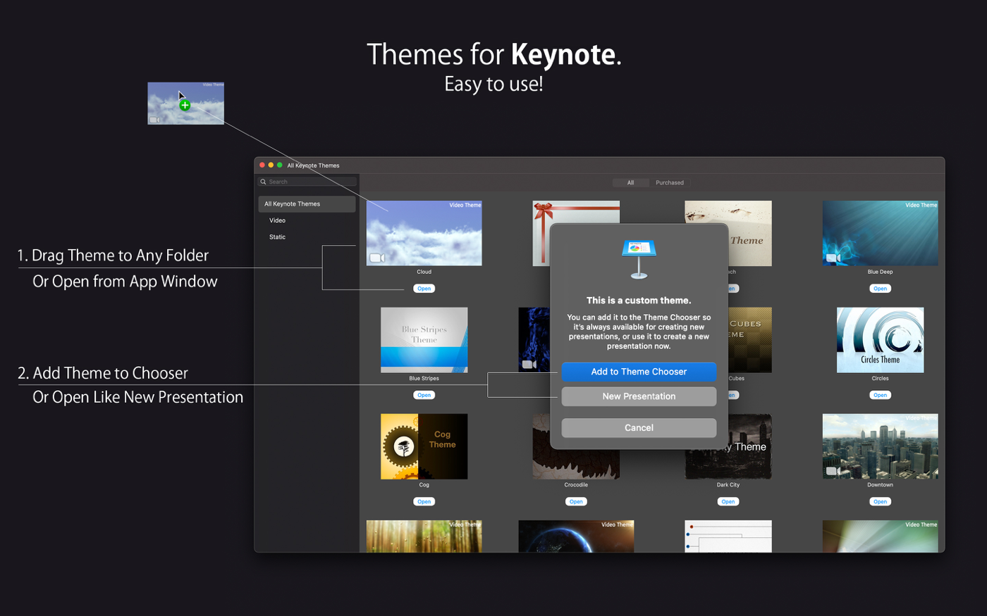 Themes for Keynote Slides 5.1 : Main Window