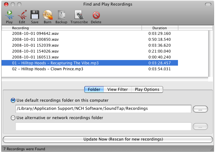 SoundTap Free Mac Audio Stream Recorder 8.08 : Main Window