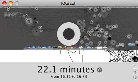 IOGraph 0.9 : Mouse artwork on top of the desktop background