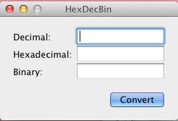 HexDecBin 1.0 : Main Window
