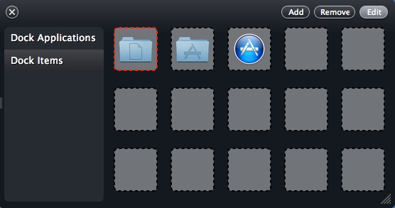 Overflow 2.5 : Editing Dock Items List