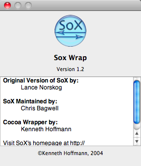 SoX Wrap : Program version