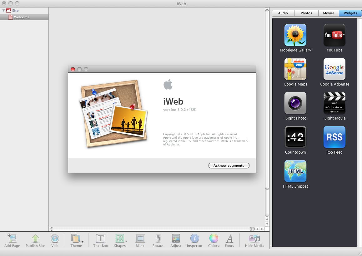 iWeb 3.0 : Edit Screen Example