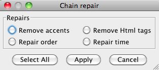 Sears 0.8 beta : Chain repair