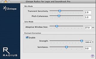 iZotope Radius for Logic 1.0 : The modes