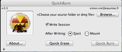 QuickBurn 0.3 : Main window