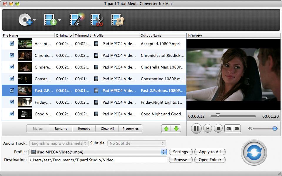Tipard Total Media Converter for Mac 1.0 : General view
