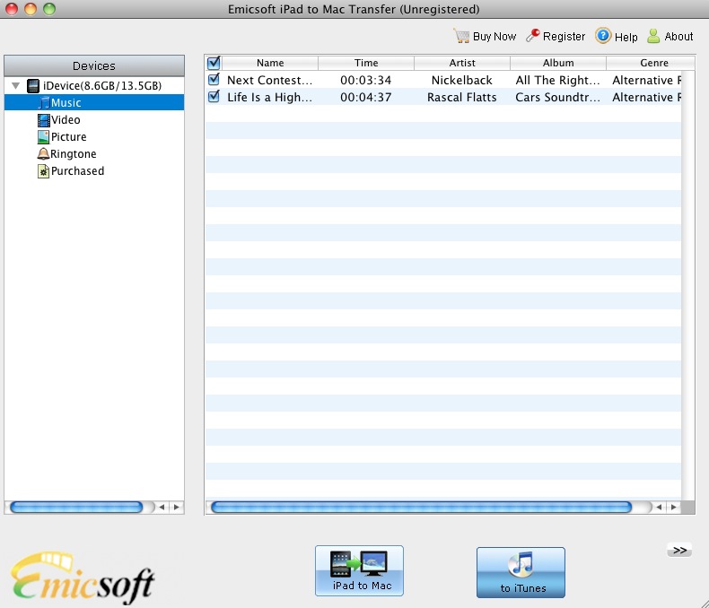 Emicsoft iPad Converter Suite for Mac 3.1 : iPad to Mac Transfer