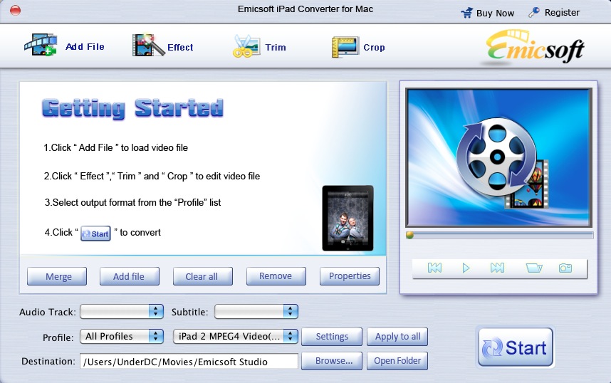 Emicsoft iPad Converter Suite for Mac 3.1 : Converter