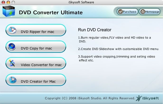 iSkysoft DVD Converter Ultimate : Choosing a tool to run