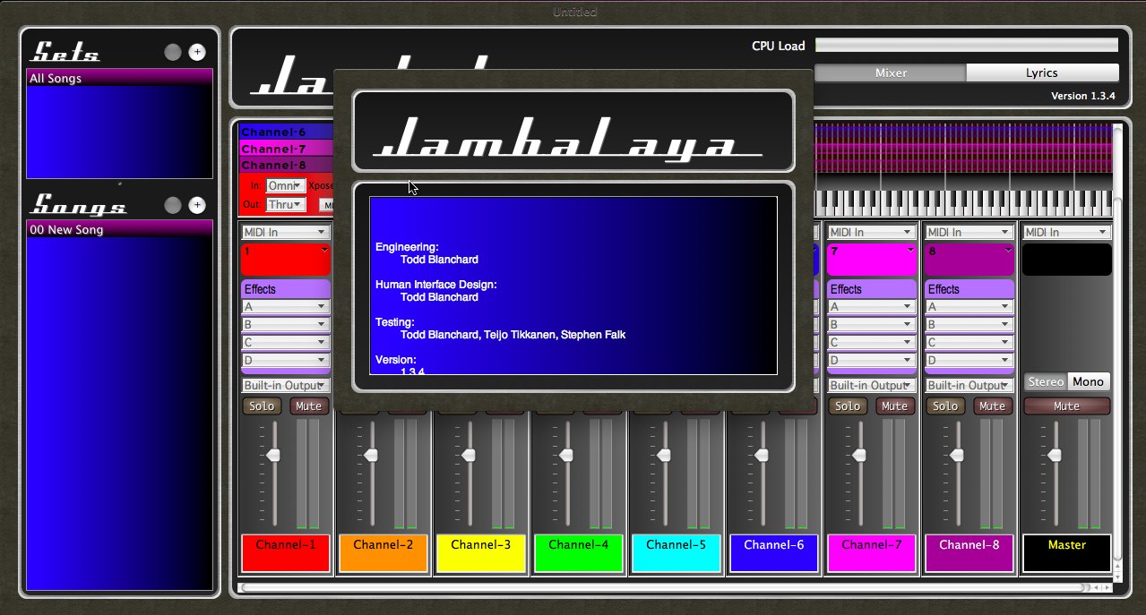 Jambalaya 1.3 : Main window