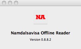 Namdalsavisa Offline Reader 0.8 : Main window