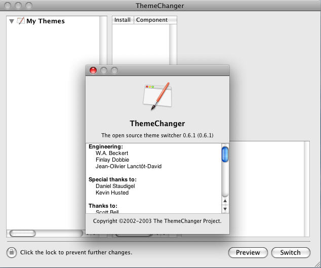 ThemeChanger 0.6 : Main Window