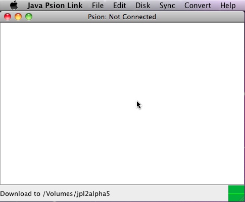 Java Psion Link 2a5 10.2 : Main window