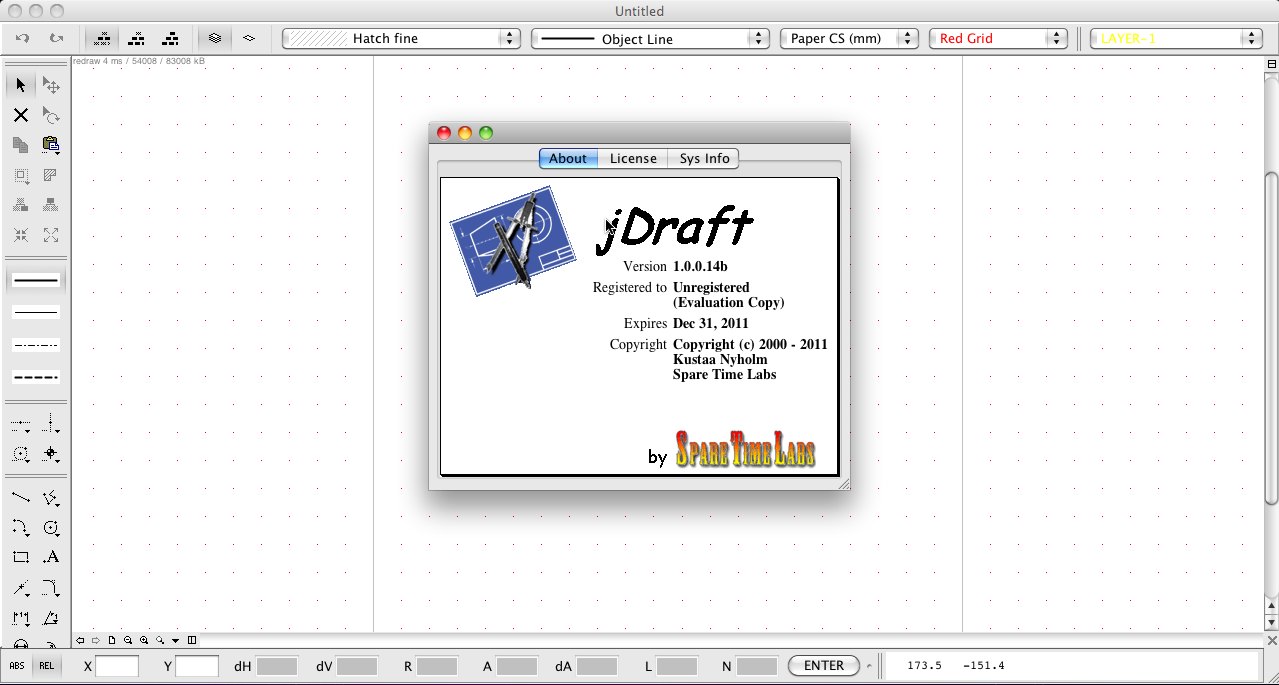 jDraft-MacOSX 1.0 : Main window