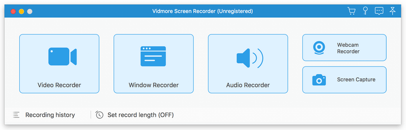Vidmore Screen Recorder for Mac 1.1 : Main Window
