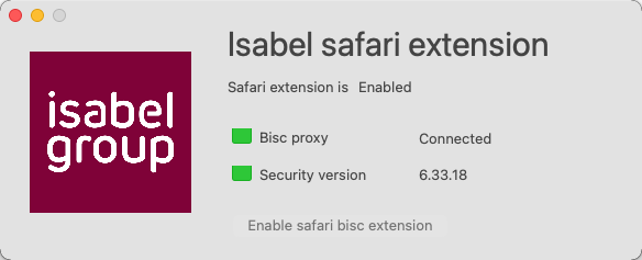 Isabel security component 6.3 : Main Window