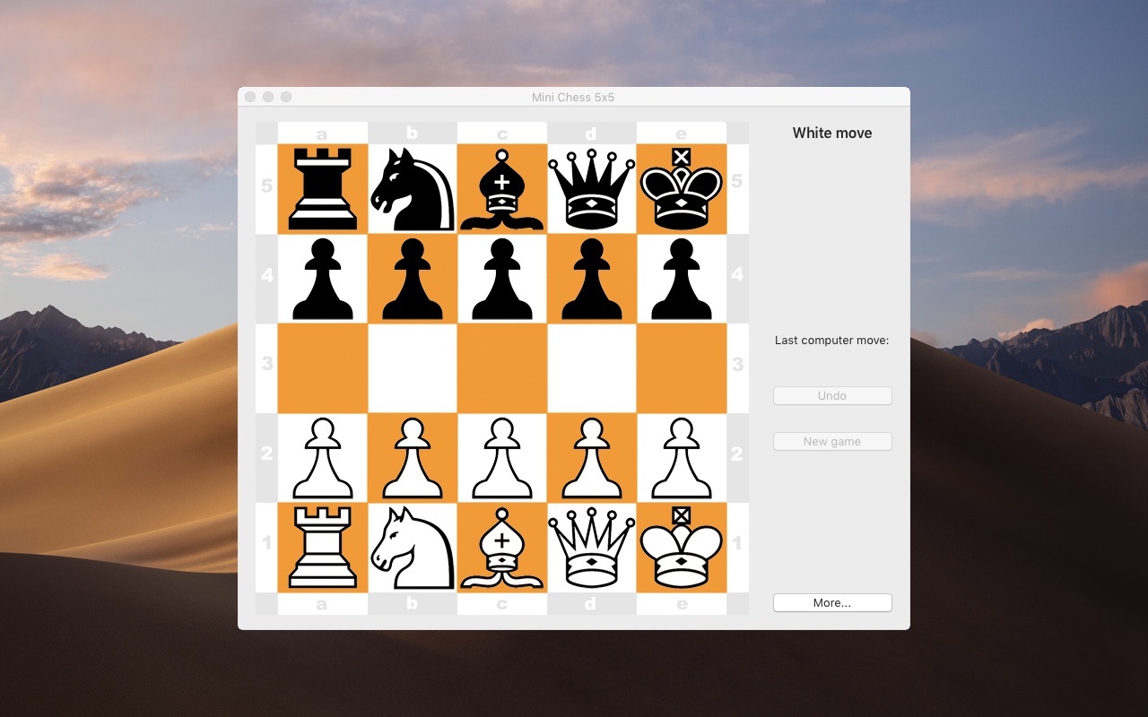 Mini Chess 5x5 4.1 : Main Window