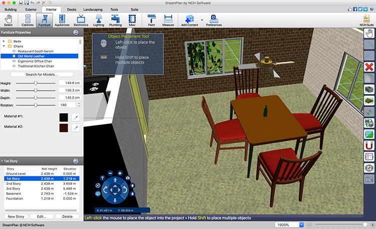 DreamPlan Home Design Software Free for Mac 8.01 : Main Window
