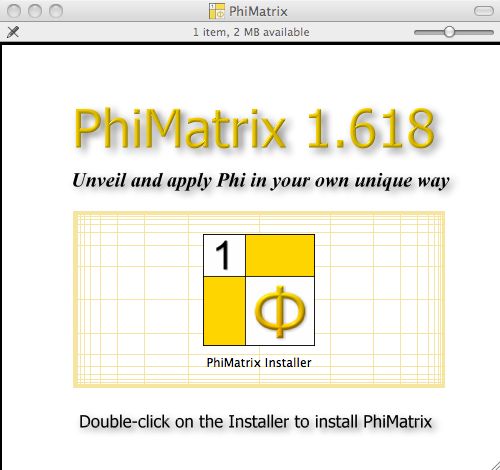 PhiMatrix1618 1.6 : Main window