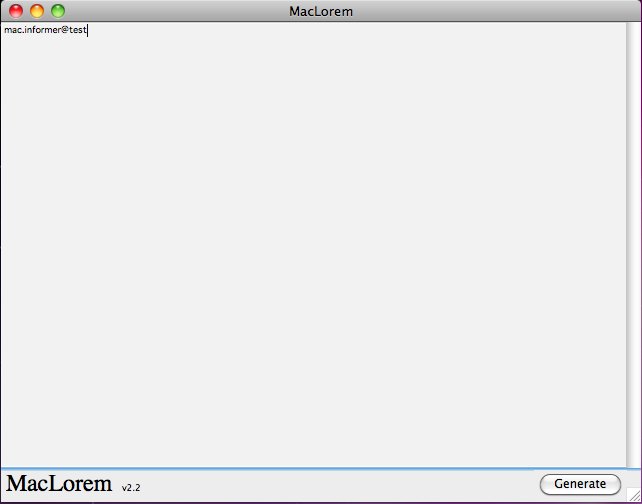 MacLorem 2.2 : Main window