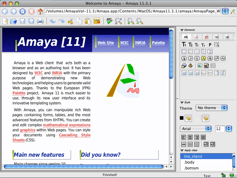 Amaya 11.3 : User Interface