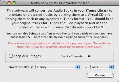 Audio Book to MP3 Converter for Mac 1.0 : Main Window